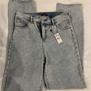 Express Women's Straight Leg Jeans in Light Blue